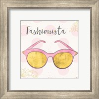 Framed 'Fashion Blooms IV Pink' border=