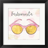 Framed 'Fashion Blooms IV Pink' border=