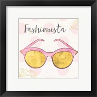 Framed 'Fashion Blooms IV Pink' border=