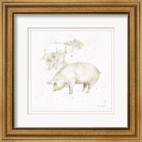 Framed 'Farm Friends IX Neutral' border=