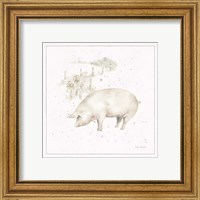 Framed 'Farm Friends IX Neutral' border=