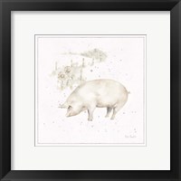 Framed 'Farm Friends IX Neutral' border=