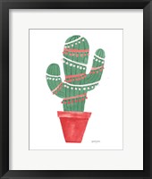 A Very Cactus Christmas II Dark Green Framed Print