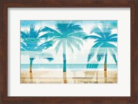 Framed Beachscape Palms with chair