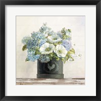 Framed 'Anemones in Hatbox Shiplap' border=