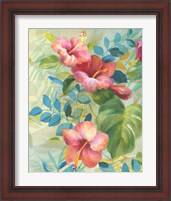 Framed 'Hibiscus Garden II' border=