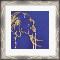 Framed 'Gilded Elephant Indigo' border=