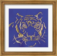 Framed 'Gilded Tiger Indigo' border=