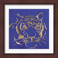 Framed 'Gilded Tiger Indigo' border=