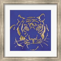 Framed 'Gilded Tiger Indigo' border=