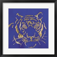 Framed 'Gilded Tiger Indigo' border=