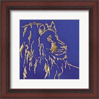 Framed 'Gilded Lion Indigo' border=