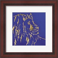 Framed 'Gilded Lion Indigo' border=