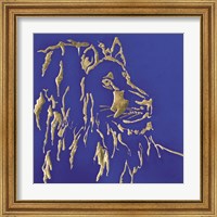 Framed 'Gilded Lion Indigo' border=