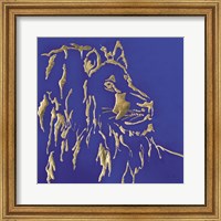 Framed 'Gilded Lion Indigo' border=