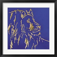 Framed 'Gilded Lion Indigo' border=