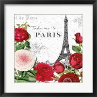 Framed 'Rouge Paris III' border=