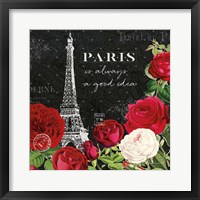 Rouge Paris II Black Framed Print