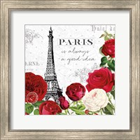 Framed 'Rouge Paris II' border=