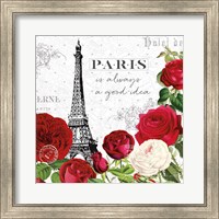 Framed 'Rouge Paris II' border=