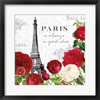 Framed 'Rouge Paris II' border=