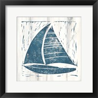 Nautical Collage IV On White Wood Framed Print