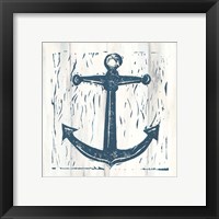 Framed 'Nautical Collage III On White Wood' border=