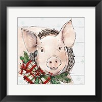 Holiday on the Farm VII on Gray Framed Print