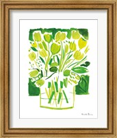 Framed 'Lemon Green Tulips I' border=