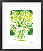 Framed 'Lemon Green Tulips I' border=