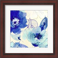 Framed 'Toile Fleurs II' border=