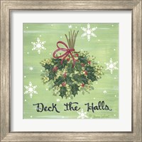 Framed 'Deck the Halls Holly' border=