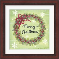 Framed 'Merry Christmas Wreath' border=