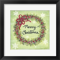 Framed 'Merry Christmas Wreath' border=