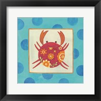 Framed Happy Floral Crab