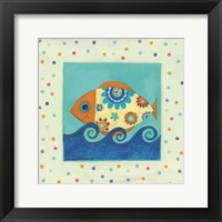 Framed 'Happy Floral Fish' border=