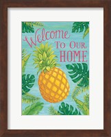 Framed Tropical Leaves & Pineapple