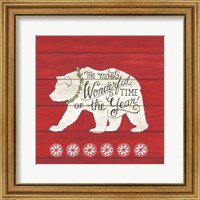 Framed 'Most Wonderful Time Bear' border=