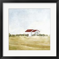 Framed 'Red Farm House I' border=