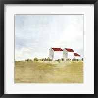 Framed 'Red Farm House II' border=