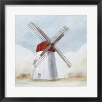 Red Windmill I Framed Print