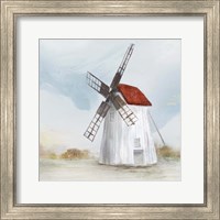 Framed 'Red Windmill II' border=