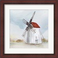 Framed 'Red Windmill II' border=