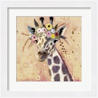 Framed 'Klimt Giraffe I' border=