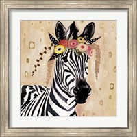 Framed 'Klimt Zebra I' border=