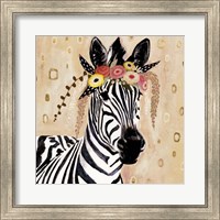 Framed 'Klimt Zebra I' border=