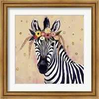 Framed 'Klimt Zebra II' border=