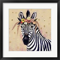 Framed 'Klimt Zebra II' border=