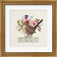 Framed 'Avian Collage I' border=