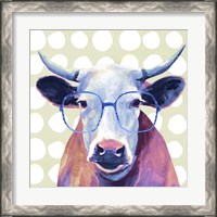 Framed 'Bespectacled Bovine II' border=